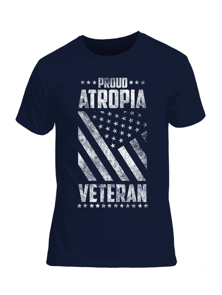 Battleraddle Proud Atropia Veteran White Snake Logo Mens Cotton Crew Neck T Shirt