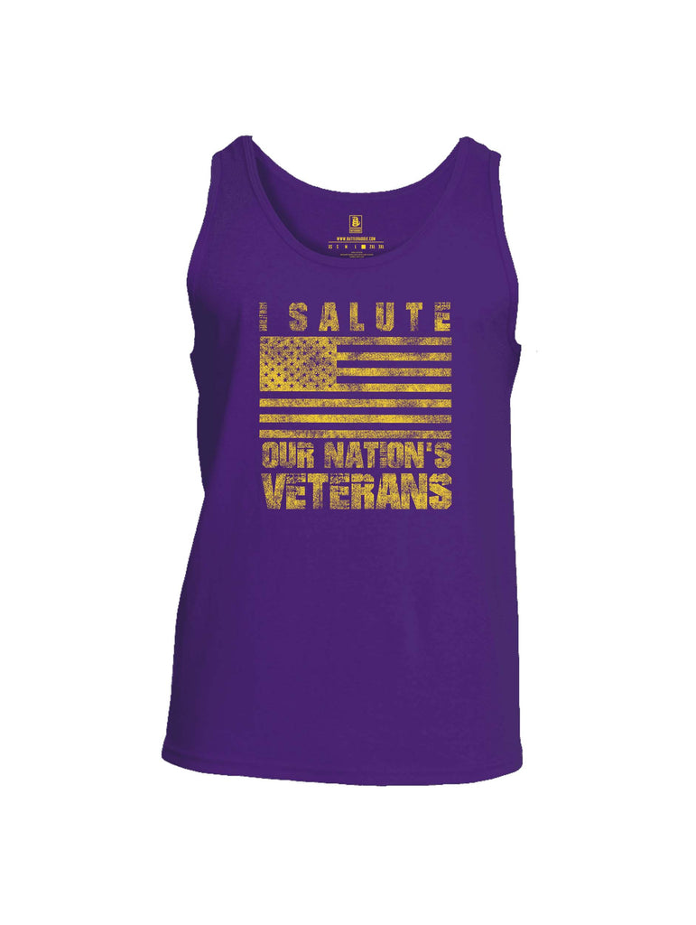 Battleraddle I Salute Our Nations Veterans Mens Cotton Tank Top