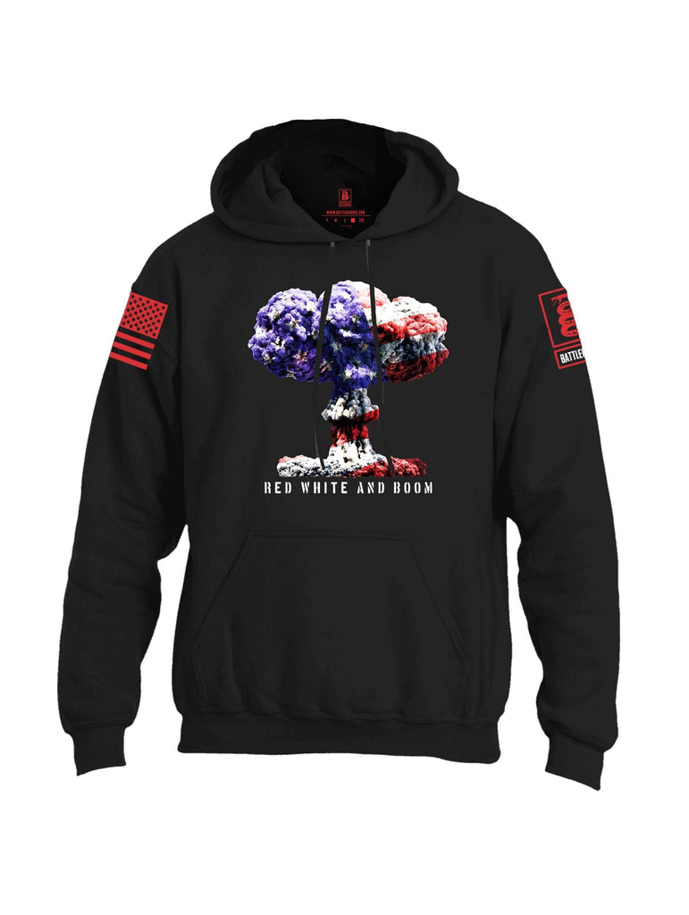 Battleraddle Red White And Boom Red Sleeve Print Mens Blended Hoodie With Pockets shirt|custom|veterans|Apparel-Mens Hoodies-Cotton/Dryfit Blend