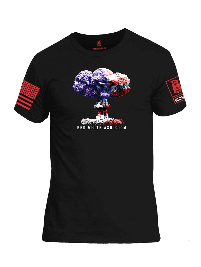Battleraddle Red White And Boom Red Sleeve Print Mens 100% Battlefit Polyester Crew Neck T Shirt shirt|custom|veterans|Apparel-Mens Shirts-DryFit