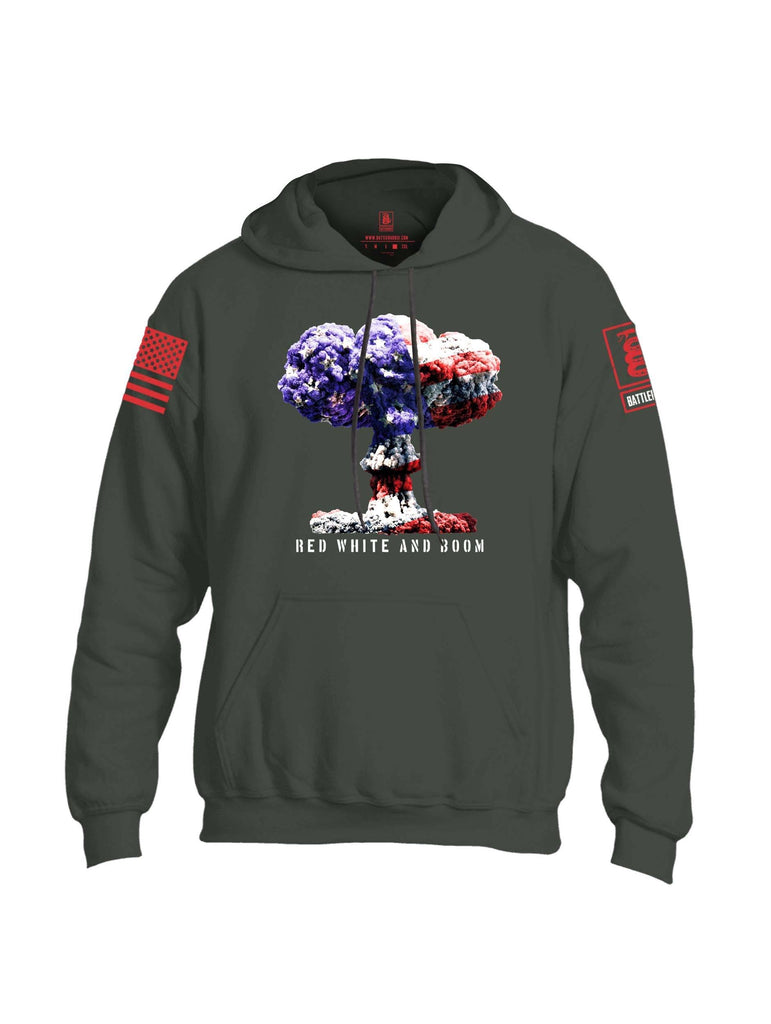 Battleraddle Red White And Boom Red Sleeve Print Mens Blended Hoodie With Pockets shirt|custom|veterans|Apparel-Mens Hoodies-Cotton/Dryfit Blend