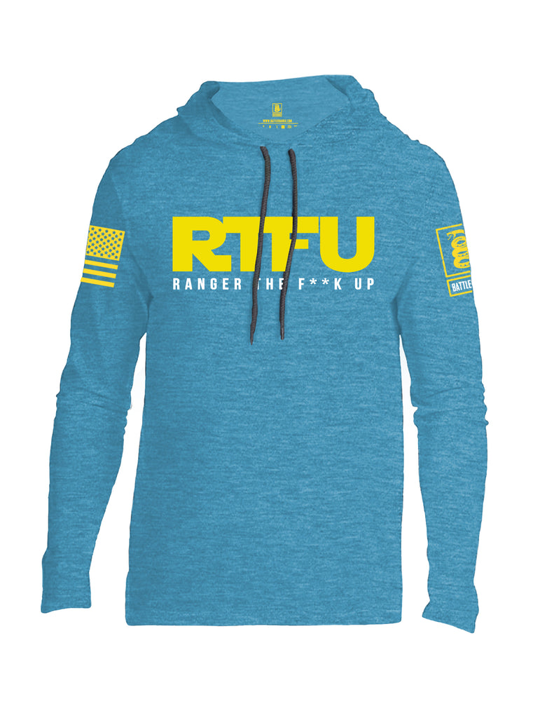 Battleraddle RTFU Ranger The F**k Up Yellow Sleeve Print Mens Thin Cotton Lightweight Hoodie