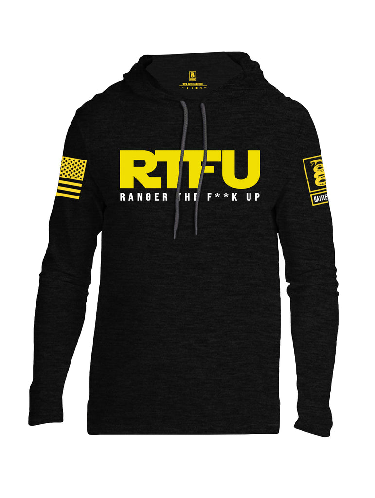 Battleraddle RTFU Ranger The F**k Up Yellow Sleeve Print Mens Thin Cotton Lightweight Hoodie