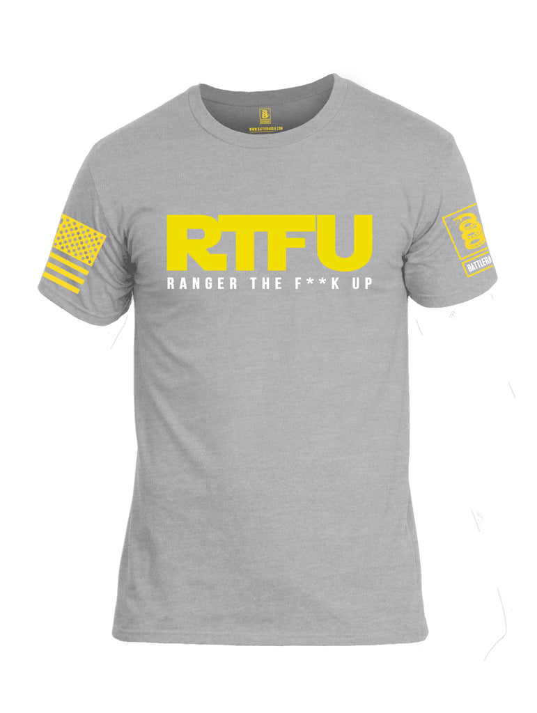 Battleraddle RTFU Ranger The F**k Up Yellow Sleeve Print Mens Cotton Crew Neck T Shirt