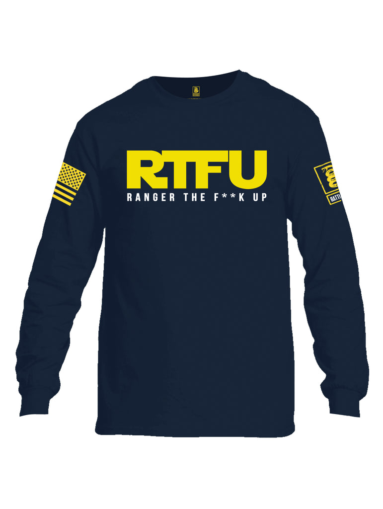 Battleraddle RTFU Ranger The F**k Up Yellow Sleeve Print Mens Cotton Long Sleeve Crew Neck T Shirt