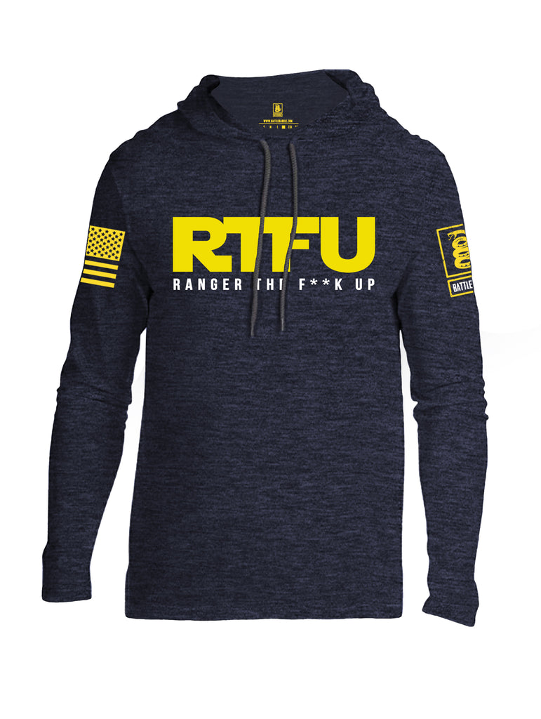 Battleraddle RTFU Ranger The F**k Up Yellow Sleeve Print Mens Thin Cotton Lightweight Hoodie