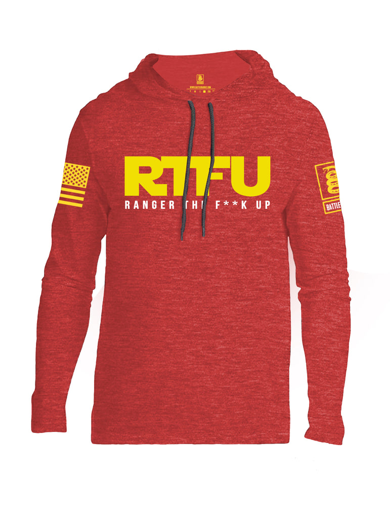 Battleraddle RTFU Ranger The F**k Up Yellow Sleeve Print Mens Thin Cotton Lightweight Hoodie