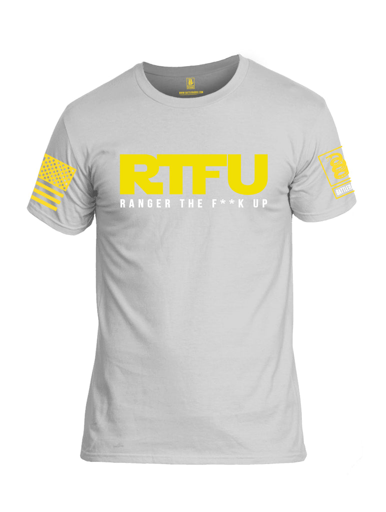 Battleraddle RTFU Ranger The F**k Up Yellow Sleeve Print Mens Cotton Crew Neck T Shirt