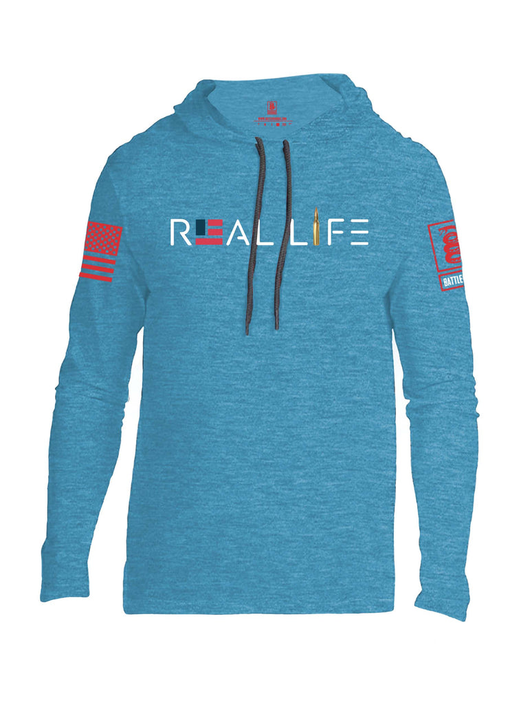 Battleraddle Real Life Red Sleeve Print Mens Thin Cotton Lightweight Hoodie