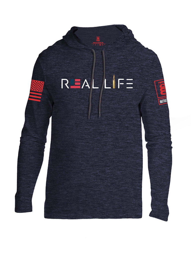 Battleraddle Real Life Red Sleeve Print Mens Thin Cotton Lightweight Hoodie
