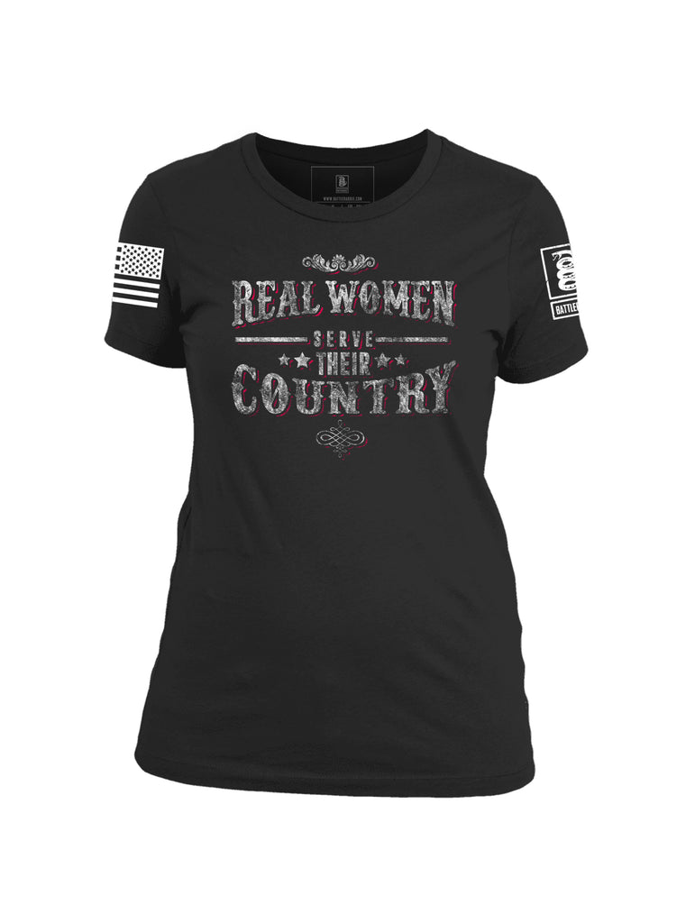 Battleraddle Real Women Serve Their Country Black Ops Edition Womens Crew Neck T Shirt