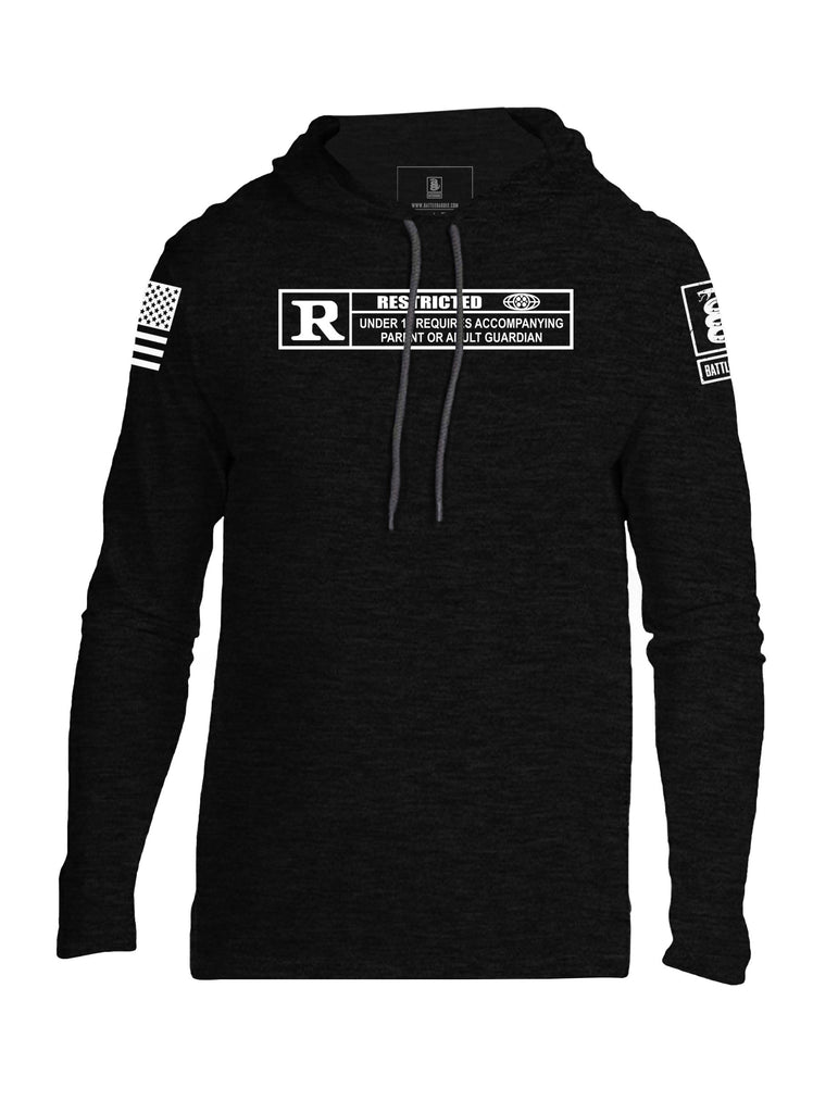 Battleraddle Restricted Under 17 Requires Accompanying Parent Or Adult Guardian Mens Thin Cotton Lightweight Hoodie