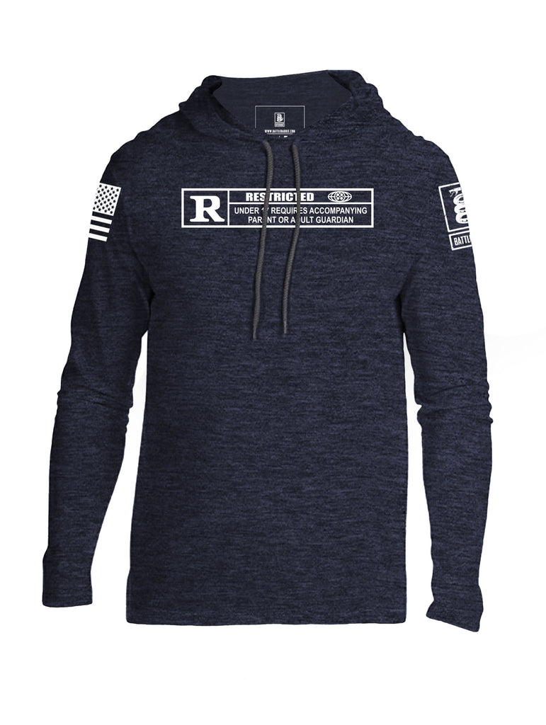 Battleraddle Restricted Under 17 Requires Accompanying Parent Or Adult Guardian Mens Thin Cotton Lightweight Hoodie