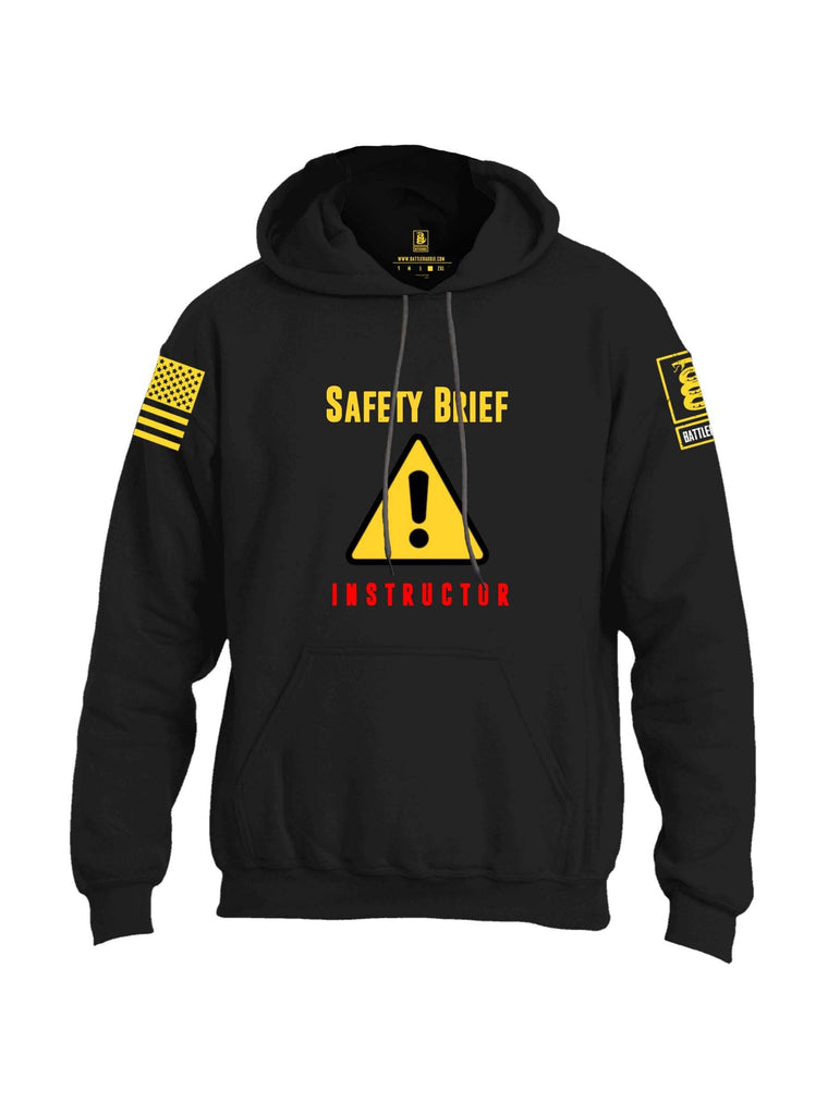 Battleraddle Safety Brief Instructor Yellow Sleeve Print Mens Blended Hoodie With Pockets shirt|custom|veterans|Apparel-Mens Hoodies-Cotton/Dryfit Blend