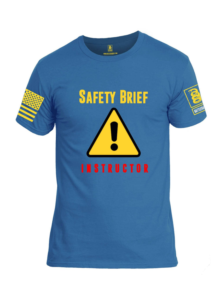 Battleraddle Safety Brief Instructor Yellow Sleeve Print Mens 100% Battlefit Polyester Crew Neck T Shirt shirt|custom|veterans|Apparel-Mens Shirts-DryFit