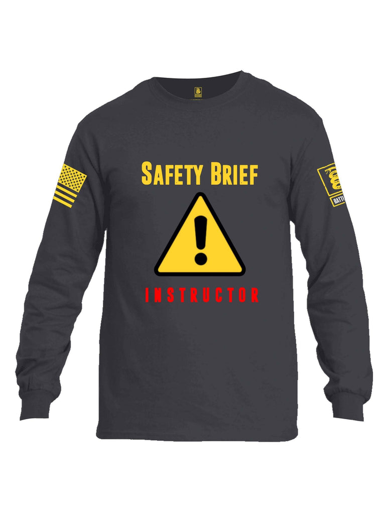 Battleraddle Safety Brief Instructor Yellow Sleeve Print Mens Cotton Long Sleeve Crew Neck T Shirt shirt|custom|veterans|Men-Long Sleeves Crewneck Shirt