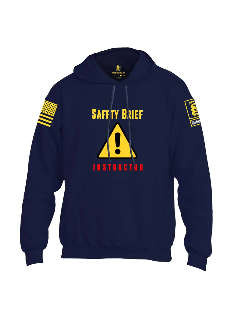 Battleraddle Safety Brief Instructor Yellow Sleeve Print Mens Blended Hoodie With Pockets shirt|custom|veterans|Apparel-Mens Hoodies-Cotton/Dryfit Blend