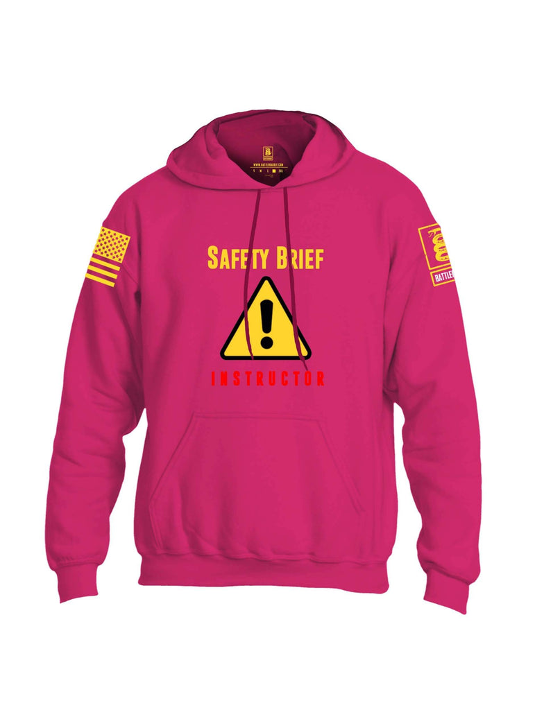 Battleraddle Safety Brief Instructor Yellow Sleeve Print Mens Blended Hoodie With Pockets shirt|custom|veterans|Apparel-Mens Hoodies-Cotton/Dryfit Blend