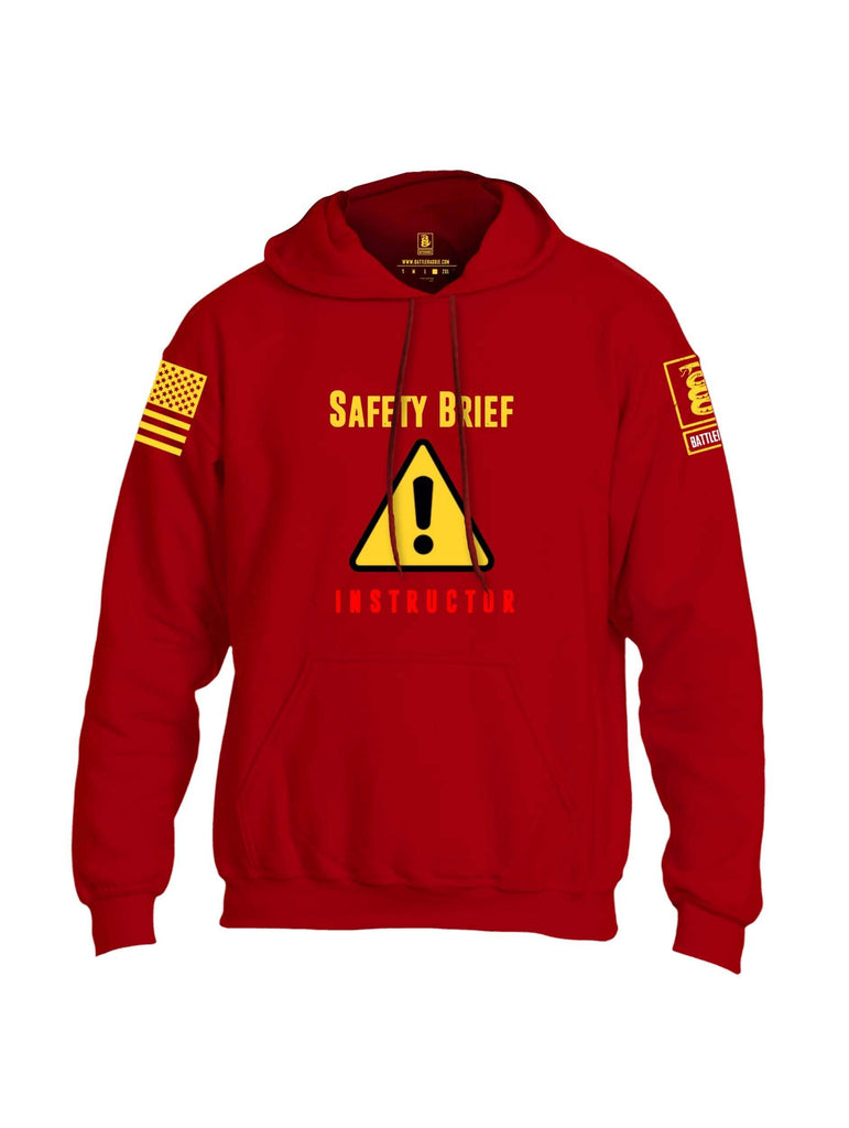 Battleraddle Safety Brief Instructor Yellow Sleeve Print Mens Blended Hoodie With Pockets shirt|custom|veterans|Apparel-Mens Hoodies-Cotton/Dryfit Blend