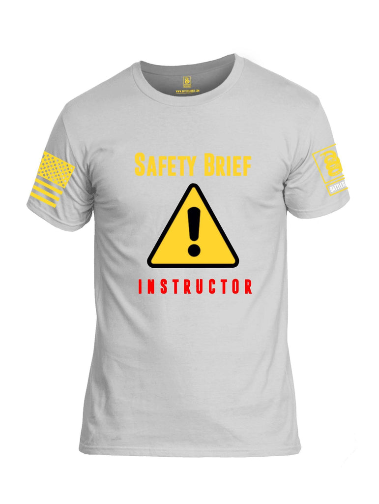 Battleraddle Safety Brief Instructor Yellow Sleeve Print Mens 100% Battlefit Polyester Crew Neck T Shirt shirt|custom|veterans|Apparel-Mens Shirts-DryFit