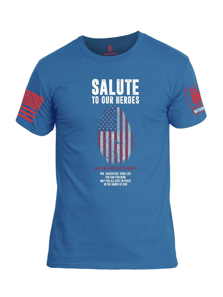 Battleraddle Salute To Our Heroes Red Sleeve Print Mens 100% Battlefit Polyester Crew Neck T Shirt shirt|custom|veterans|Apparel-Mens Shirts-DryFit