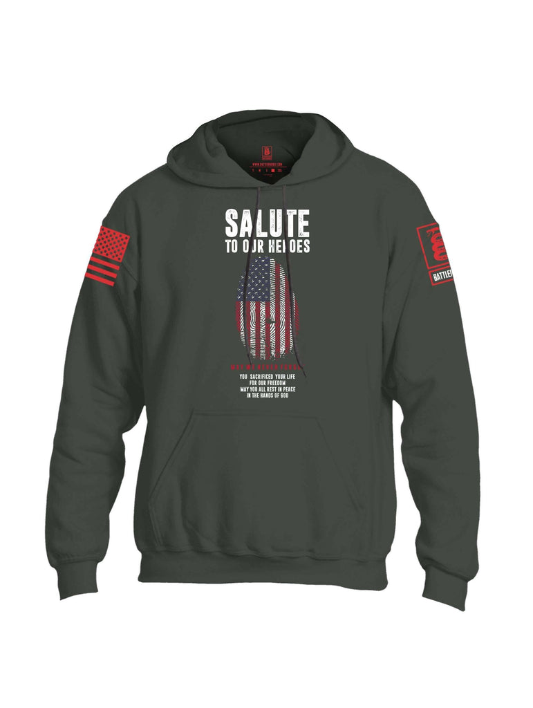 Battleraddle Salute To Our Heroes Red Sleeve Print Mens Blended Hoodie With Pockets shirt|custom|veterans|Apparel-Mens Hoodies-Cotton/Dryfit Blend