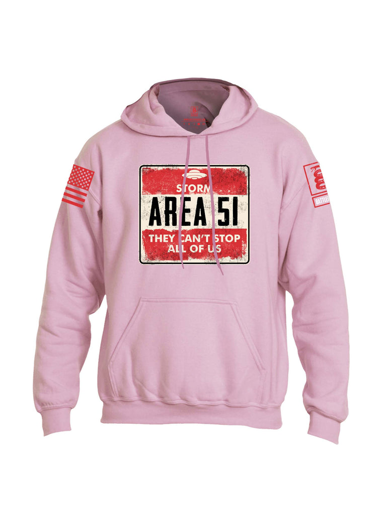 Battleraddle Storm Area 51 They Cant Stop All Of Us Red Sleeve Print Mens Blended Hoodie With Pockets