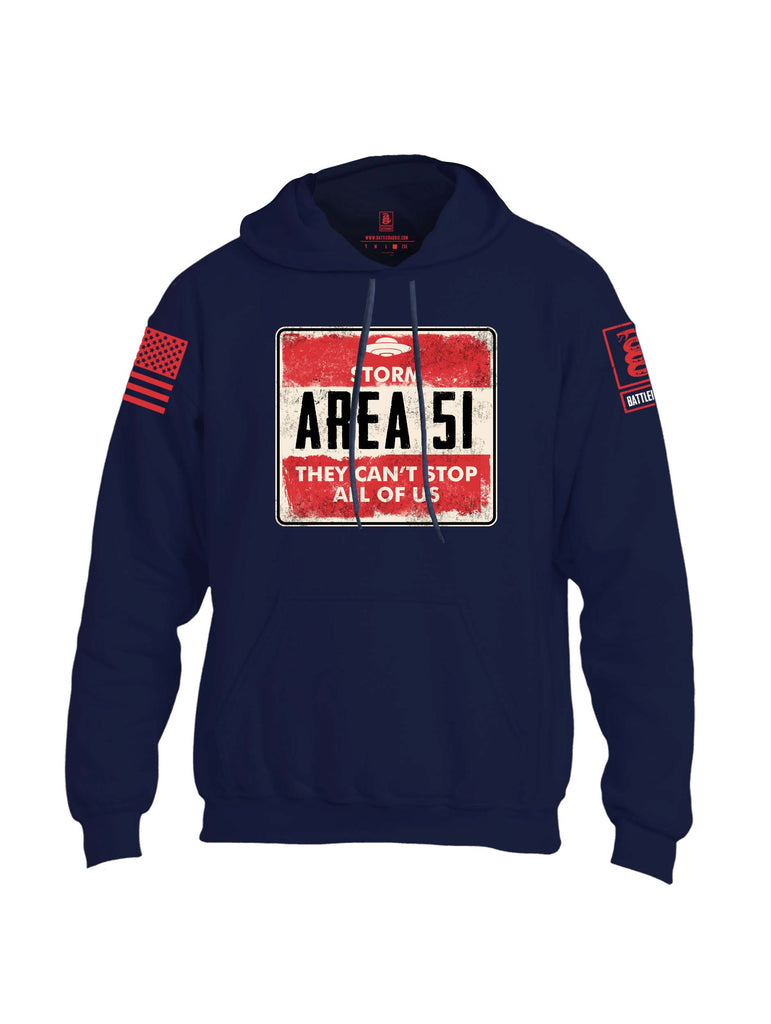 Battleraddle Storm Area 51 They Cant Stop All Of Us Red Sleeve Print Mens Blended Hoodie With Pockets