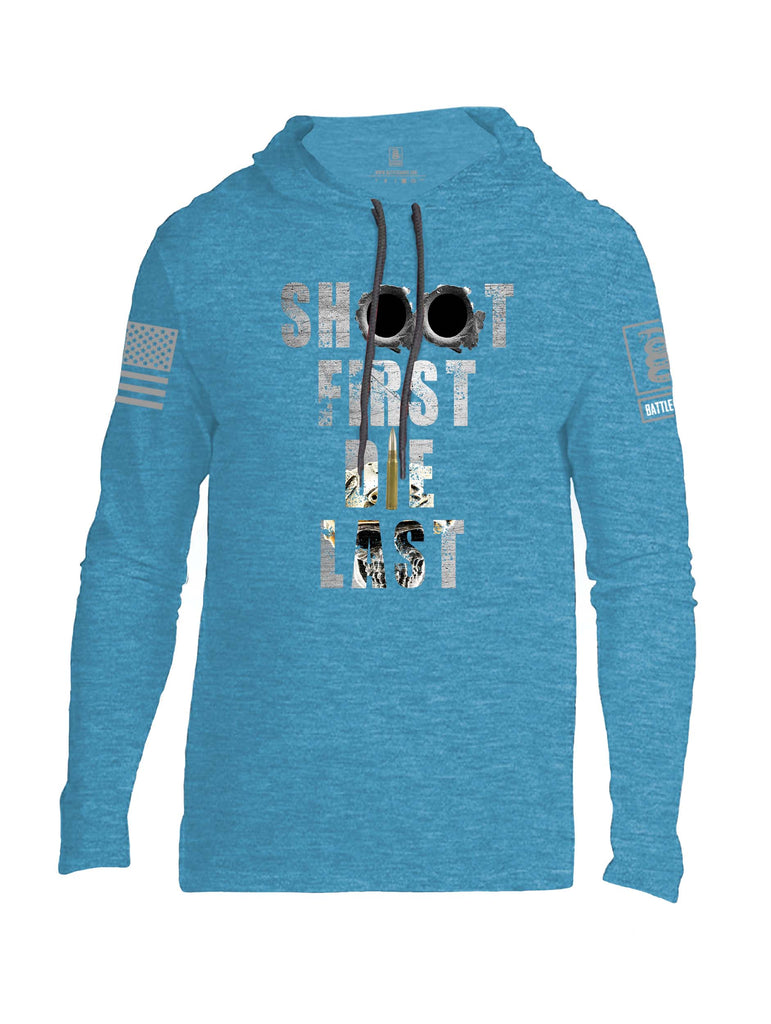 Battleraddle Shoot First Die Last Grey Sleeve Print Mens Thin Cotton Lightweight Hoodie