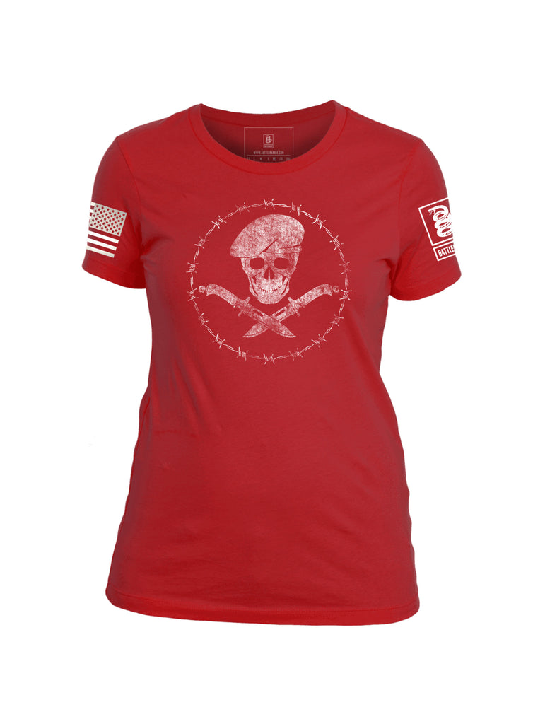 Battleraddle Skull Womens Cotton Crew Neck T Shirt