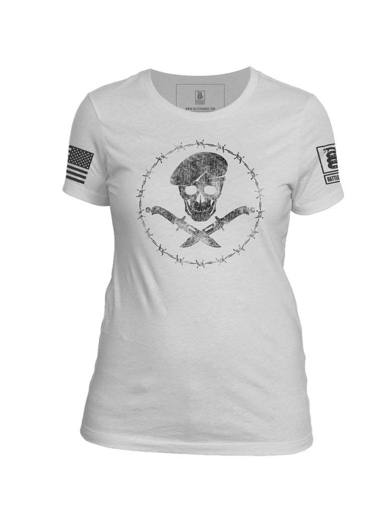 Battleraddle Skull Womens Cotton Crew Neck T Shirt