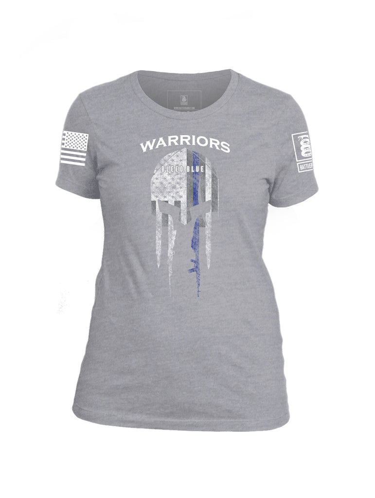 Battleraddle Warriors Bleed Blue Womens Cotton Crew Neck T Shirt
