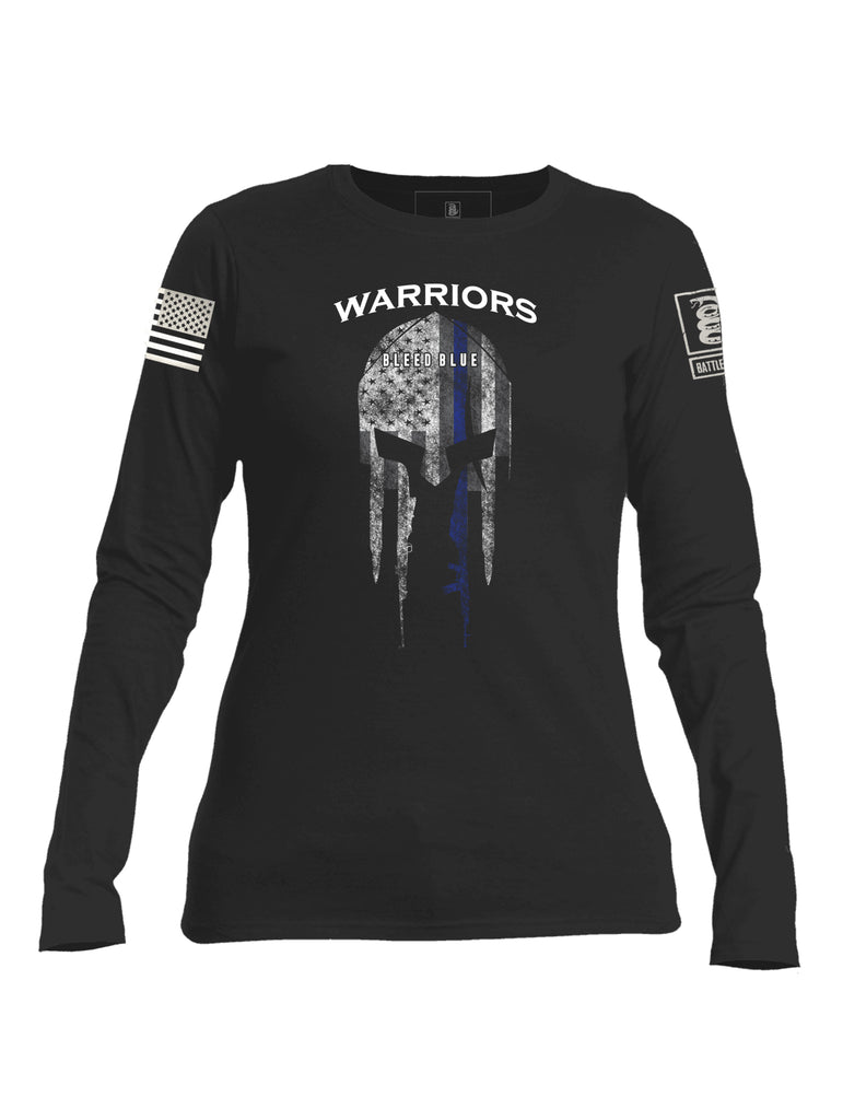 Battleraddle Warriors Bleed Blue Womens Cotton Crew Neck Sweatshirt