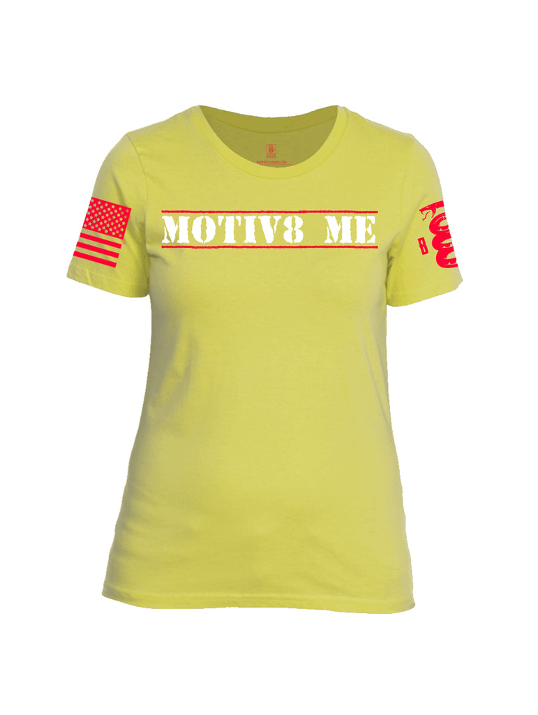 Battleraddle Motiv8 Me Red Sleeve Print Womens Cotton Crew Neck T Shirt