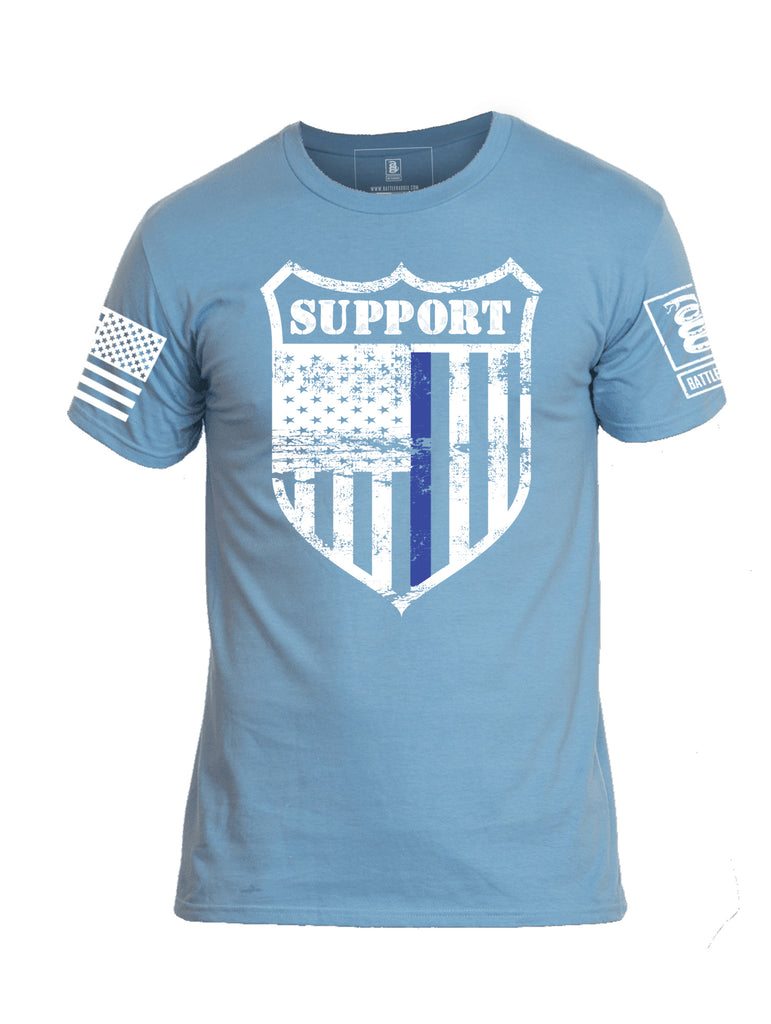 Copy of Battleraddle Support Law Enforcement Blue Line Mens Cotton T Shirt