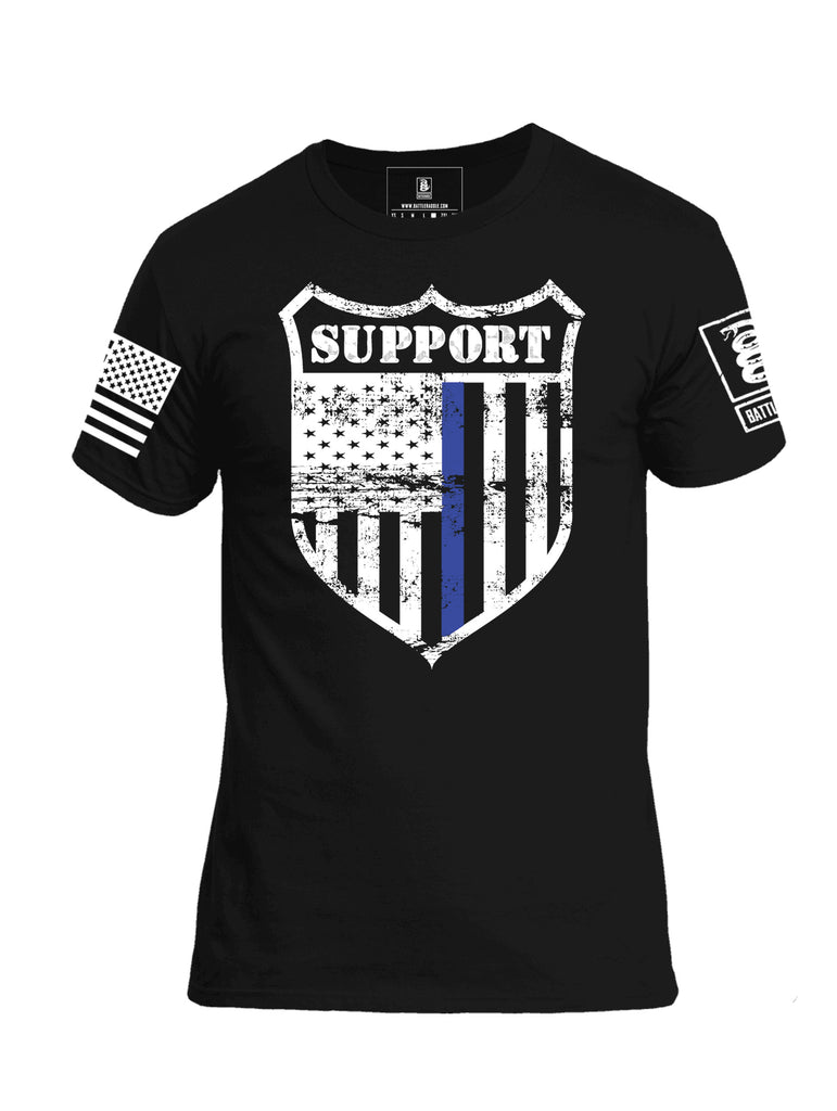 Copy of Battleraddle Support Law Enforcement Blue Line Mens Cotton T Shirt