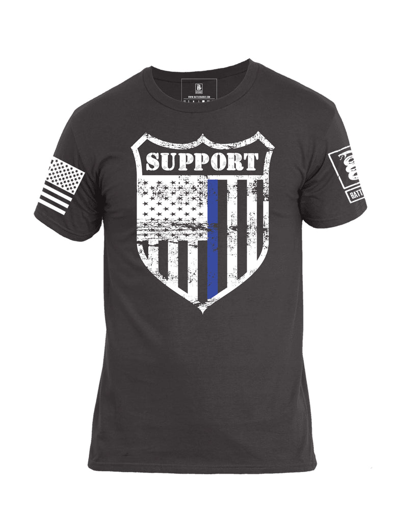Copy of Battleraddle Support Law Enforcement Blue Line Mens Cotton T Shirt