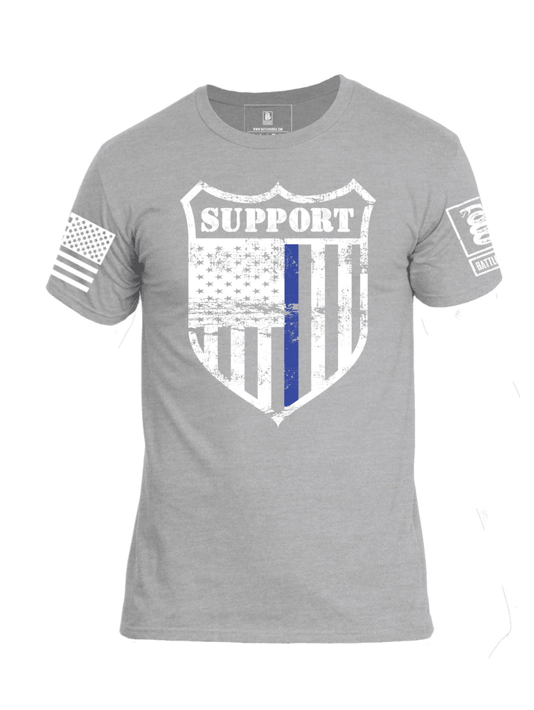 Copy of Battleraddle Support Law Enforcement Blue Line Mens Cotton T Shirt