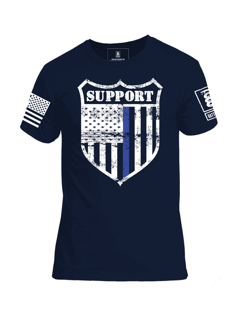 Copy of Battleraddle Support Law Enforcement Blue Line Mens Cotton T Shirt