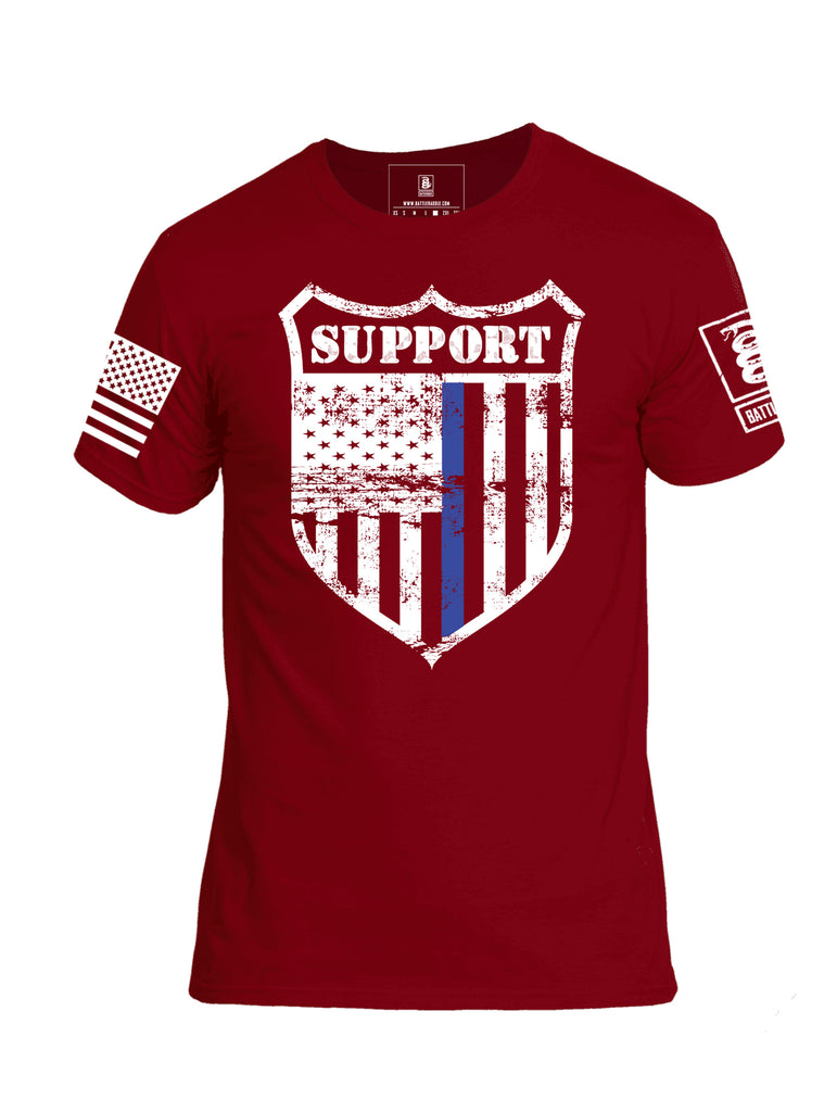 Copy of Battleraddle Support Law Enforcement Blue Line Mens Cotton T Shirt