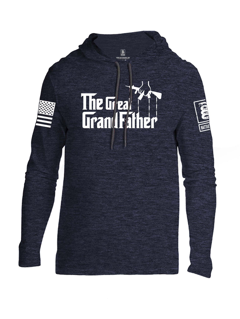 Battleraddle The Great Grandfather V1 White Sleeve Print Mens Thin Cotton Lightweight Hoodie