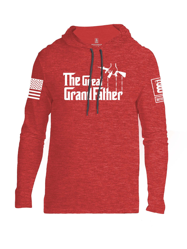 Battleraddle The Great Grandfather V1 White Sleeve Print Mens Thin Cotton Lightweight Hoodie