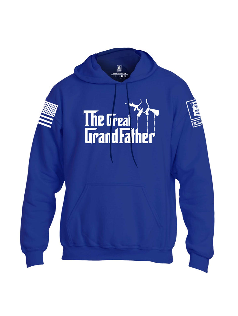 Battleraddle The Great Grandfather V1 White Sleeve Print Mens Blended Hoodie With Pockets