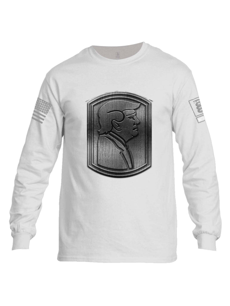 Battleraddle Trump Army Silver Grey Sleeve Print Mens Cotton Long Sleeve Crew Neck T Shirt shirt|custom|veterans|Men-Long Sleeves Crewneck Shirt