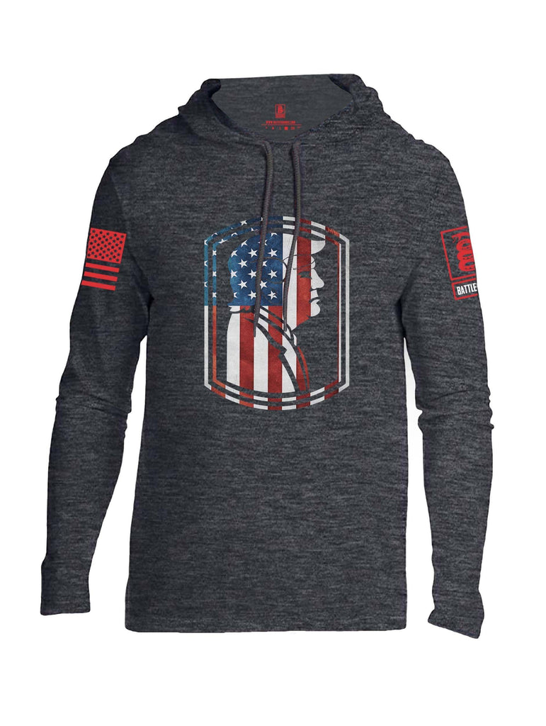 Battleraddle Trump Army USA Flag Red Sleeve Print Mens Thin Cotton Lightweight Hoodie shirt|custom|veterans|Apparel-Mens Hoodie-Cotton