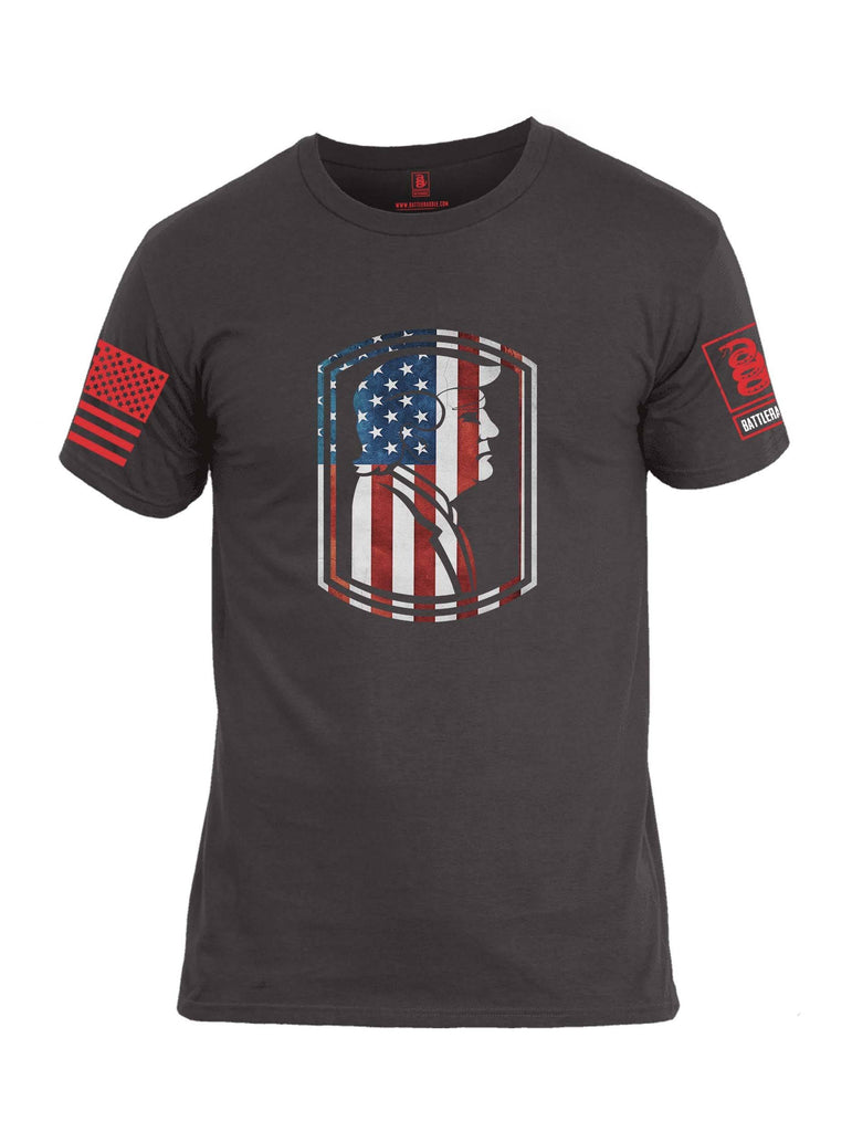 Battleraddle Trump Army USA Flag Red Sleeve Print Mens Cotton Crew Neck T Shirt shirt|custom|veterans|Apparel-Mens T Shirt-cotton