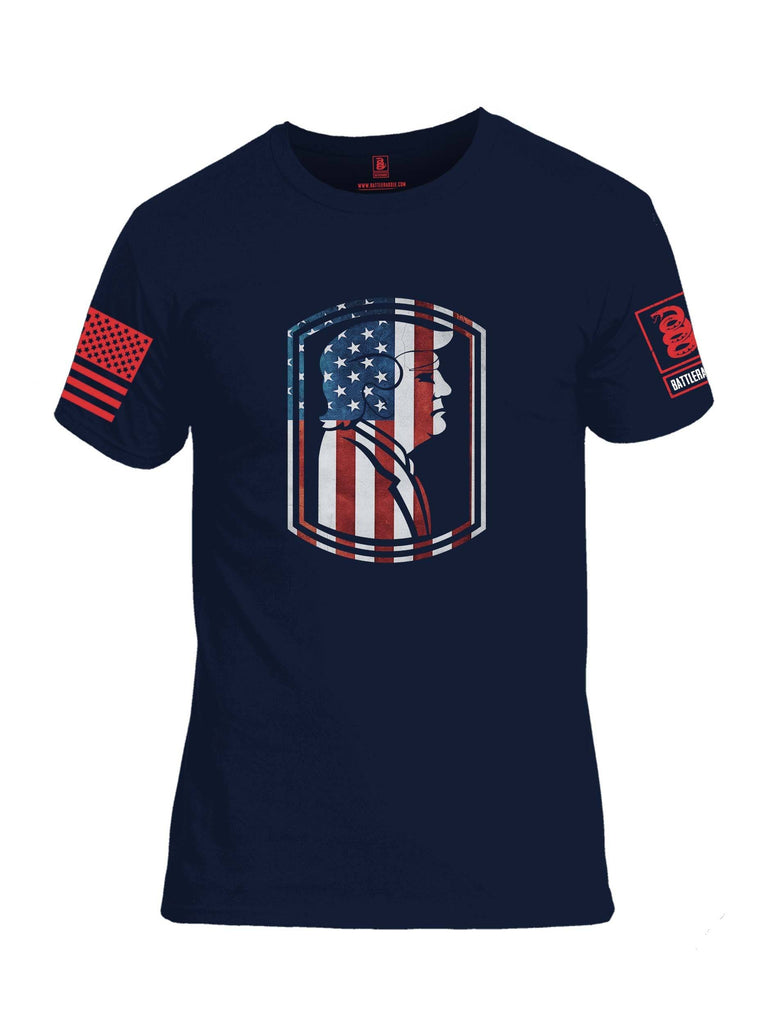 Battleraddle Trump Army USA Flag Red Sleeve Print Mens Cotton Crew Neck T Shirt shirt|custom|veterans|Apparel-Mens T Shirt-cotton