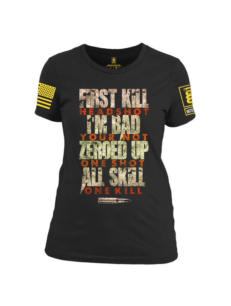 Battleraddle First Kill Head Shot Women Cotton Crew Neck T-Shirt