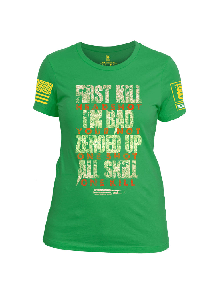 Battleraddle First Kill Head Shot Women Cotton Crew Neck T-Shirt