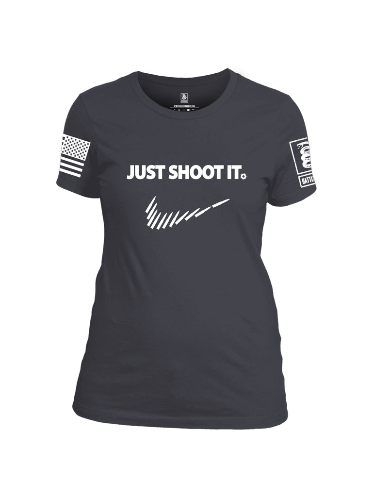 Battleraddle Just Shoot It Women Cotton Crew Neck T-Shirt
